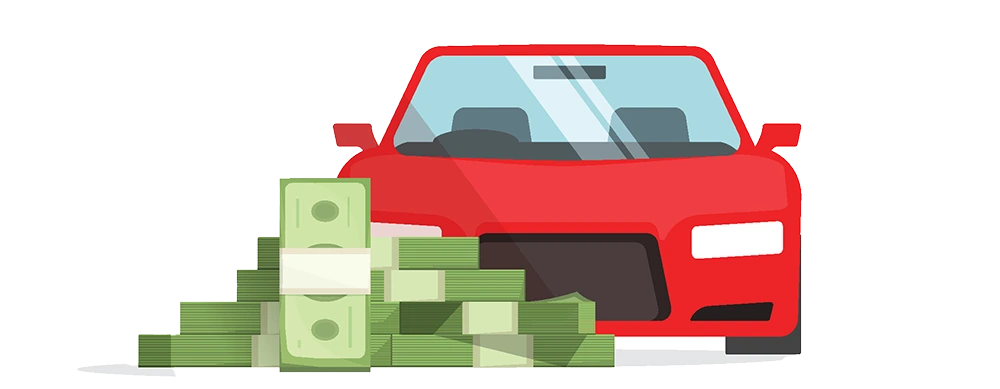 Illustration of a car with a pile of cash